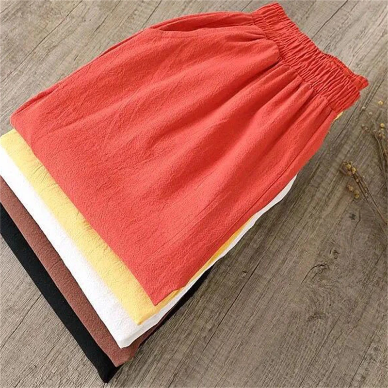 Loose Harem Cotton Linen Pants Oversized 80kg Women Summer Elegant Pantalones Baggy Thin Trousers Casual Ankle-length Spodnie