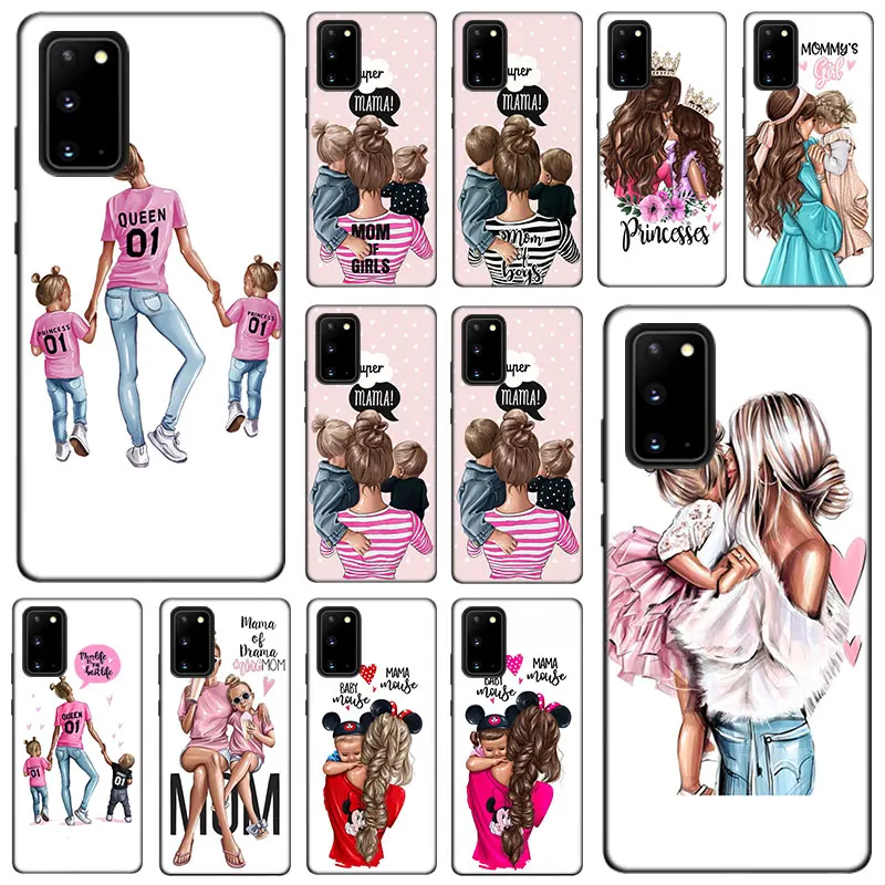 Girl Baby Super Mom Woman Silicone Phone Case For Samsung Galaxy S22 Pro S21 S20 FE Ultra S10 Lite S8 S9 S10E S10 Plus Cover