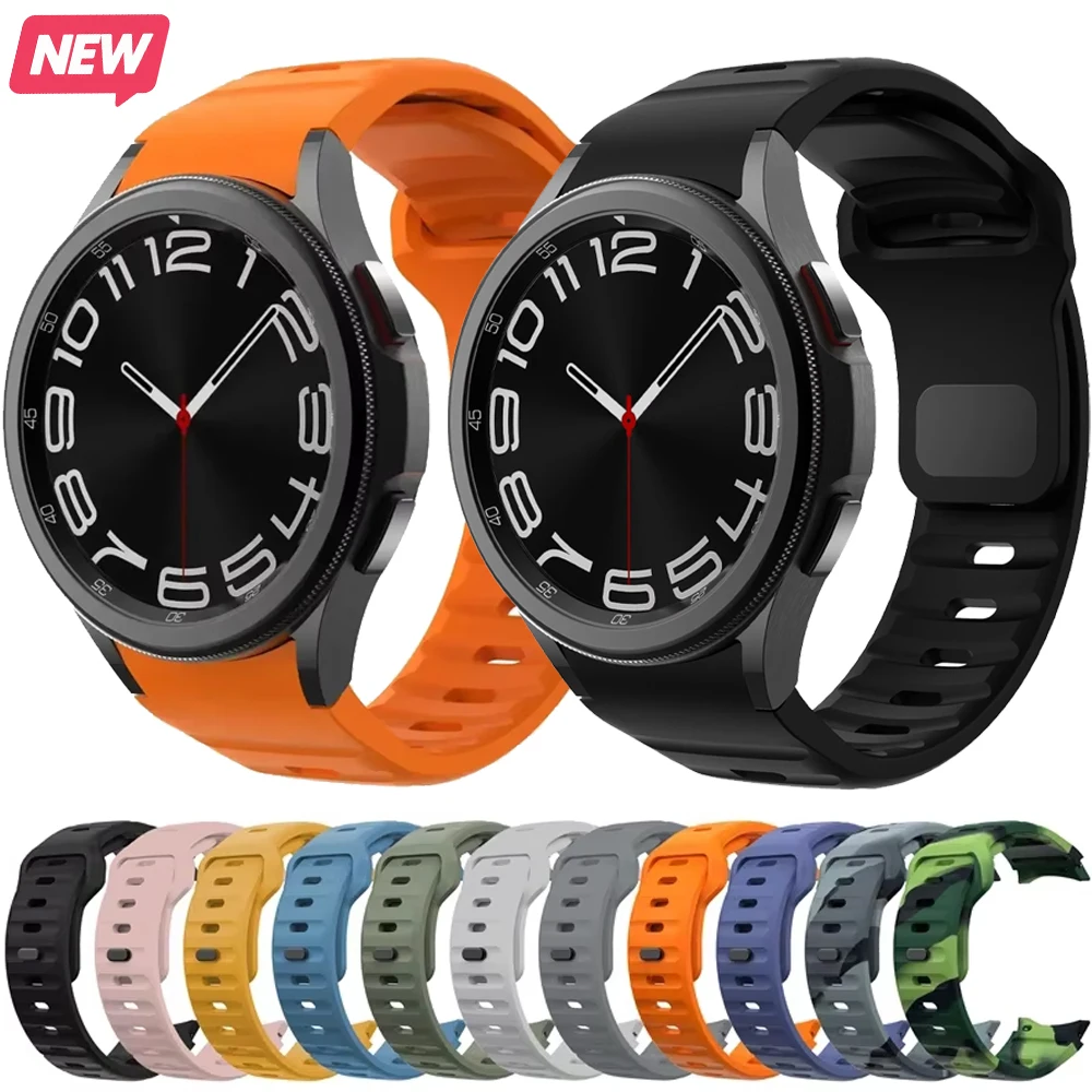 Nahtloses Silikonarmband für Samsung Galaxy Watch 7/6/5/4 44mm 40mm Uhrenarmband für Galaxy Watch 6 4 Classic 47mm 43mm 46mm