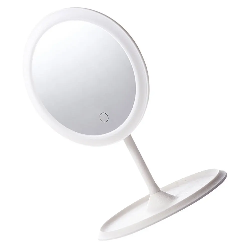 1Set LED Light Makeup Mirror USB Chargeable Adjustable High Definition Vanity Mirror Portable for Desktop Bedroom Use