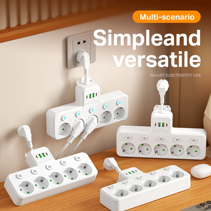 EU plug and socket,Wall Socket Extender Multi-pole Socket Wall Plug Charger Electrical Switch For Home Power Strip Socket