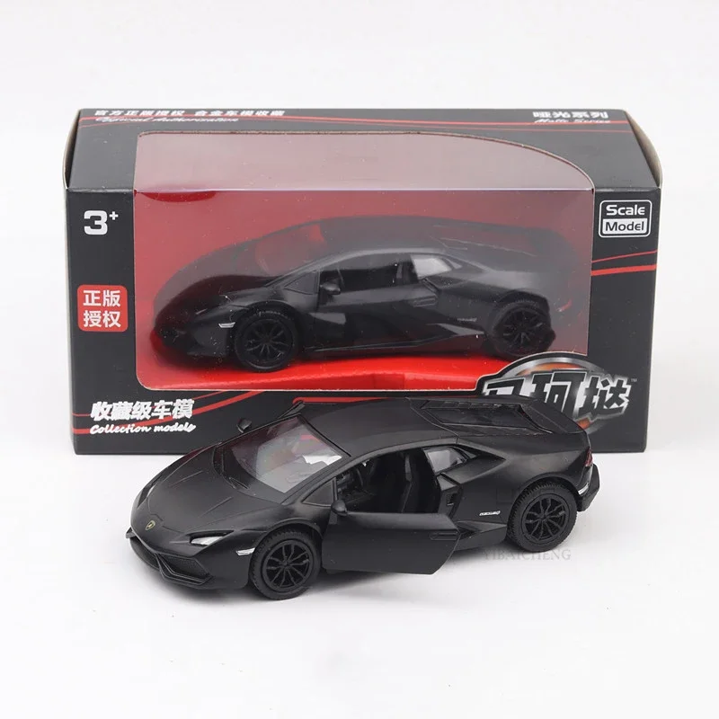 Lamborghini Huracan Metal Car Model Toy para crianças, Alloy Diecast, modelos supercar, puxar para trás do veículo, escala 1:36