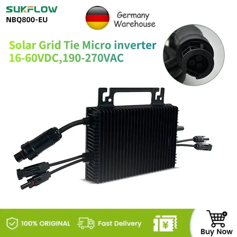 Sukflow MPPT Micro Inverter 800W Solar Grid Tie IP67 Pure Sine Wave Power Inverters with WIFI for Home Garden Outdoor Use