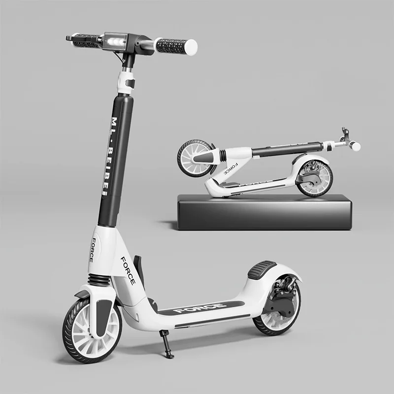Factory Wholesale 2 Wheel Kick Scooter with Solar Headlights Adult Solar Headlights Kick Scooter