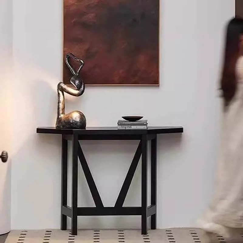 Consolle francese nera Tavolo consolle rustico elegante classico moderno Soggiorno Console minimalista Entrée Meuble Furniture