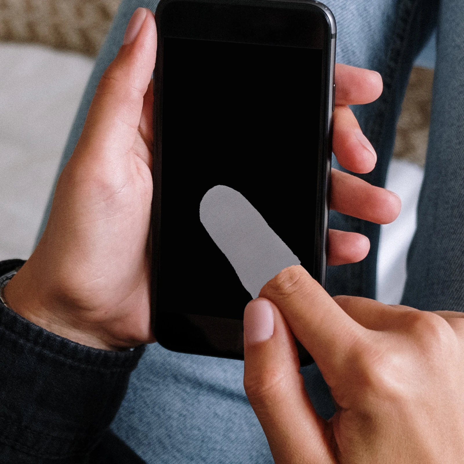 

10Pcs Gaming Finger Sleeves Breathable Lightweight Silver Fabric Thumb Protectors for Smooth Touchscreen Control