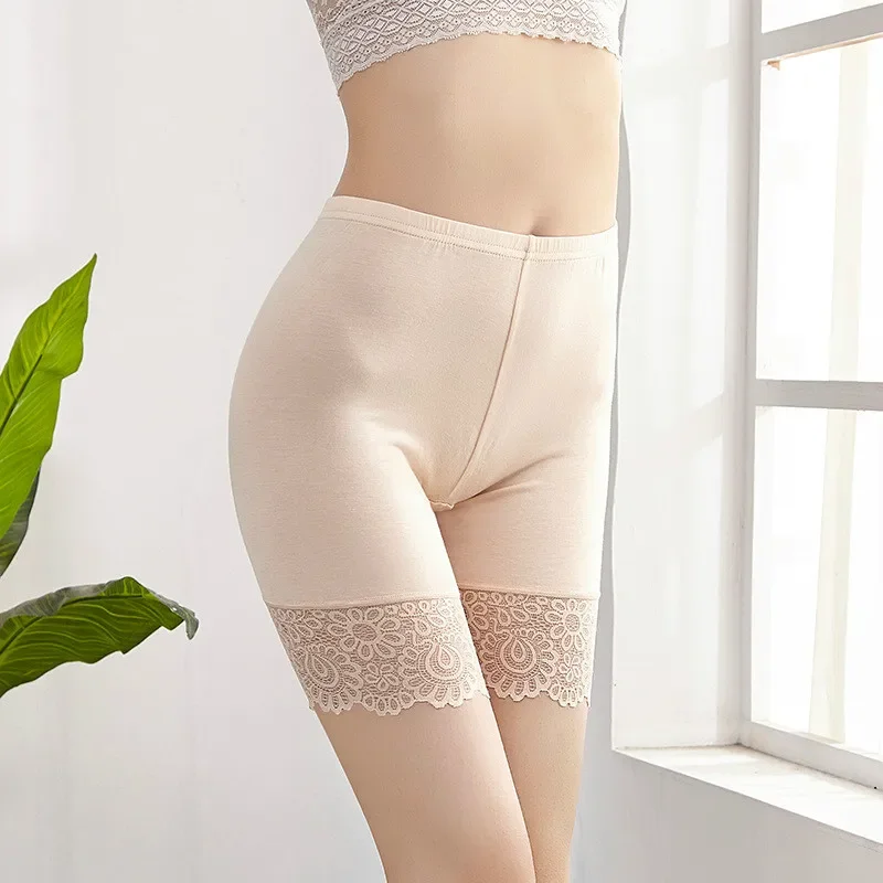 40KG-80KG Women Plus Big Size Safety Pants Soft and Comfortable Modal Material Shorts with Lace Panties pantalones de mujer