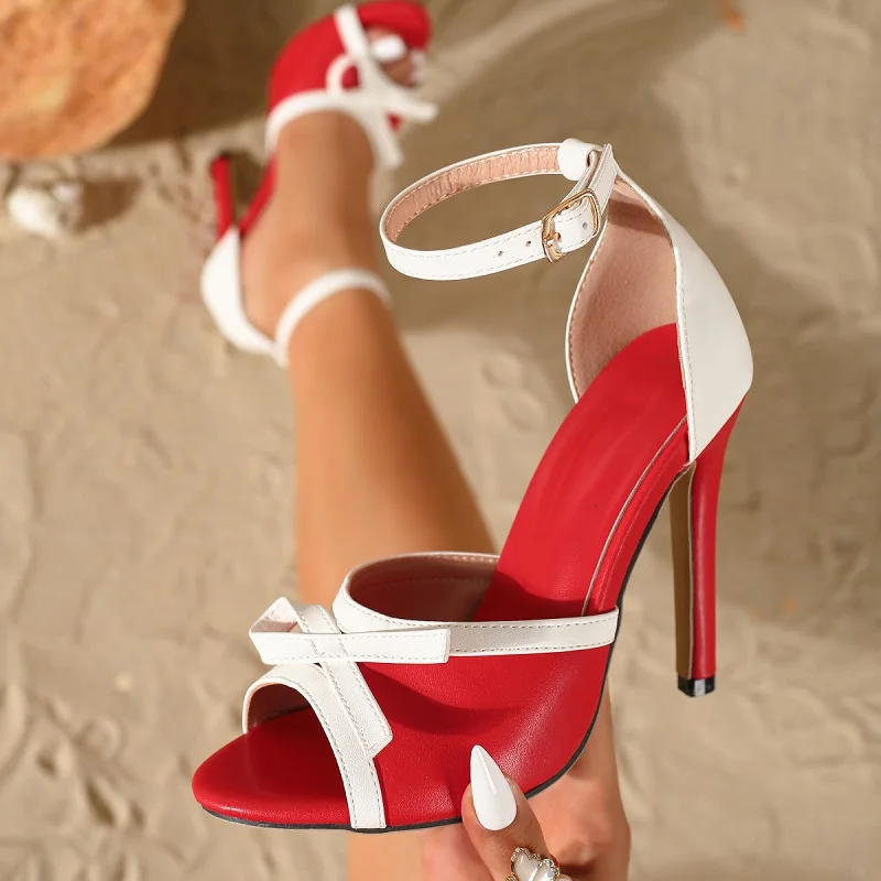 

Eilyken New Sexy Stiletto High Heels Open Toe Women Sandals Fashion Butterfly-kont Buckle Strap Wedding Party Shoes