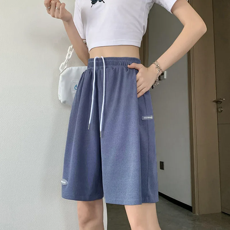 Dames Grote Maat Hoge Taille Losse Korte Broek Korte Joggingbroek Streetwear Dames Shorts 2023 Hete Zomer Casual Ijs Zijde Biker Shorts