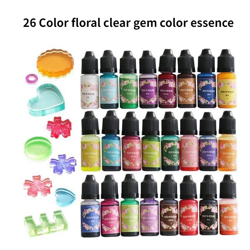 10ML 26 Color Resin Pigment Epoxy Resin Pigments Liquid Colorant Dye Resin Jewelry Making