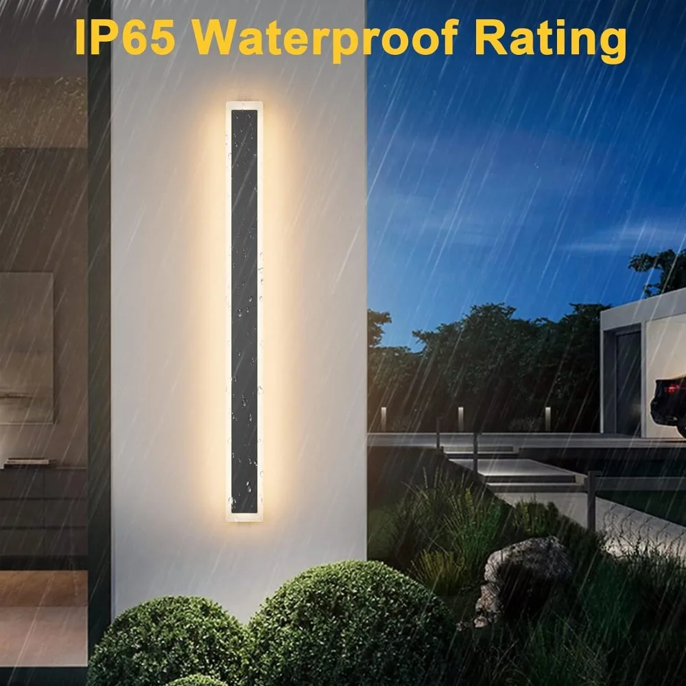 Imagem -02 - Moderno Led Exterior Wall Sconce Luz Linear Longa para Corredor Luzes Negras ao ar Livre Pack 394 3000k