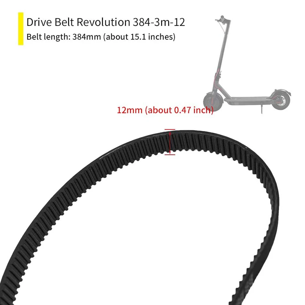 

3Pcs 3M-384-12 Drive Belt for Electric Bike E-Bike Scooter Motorcycle