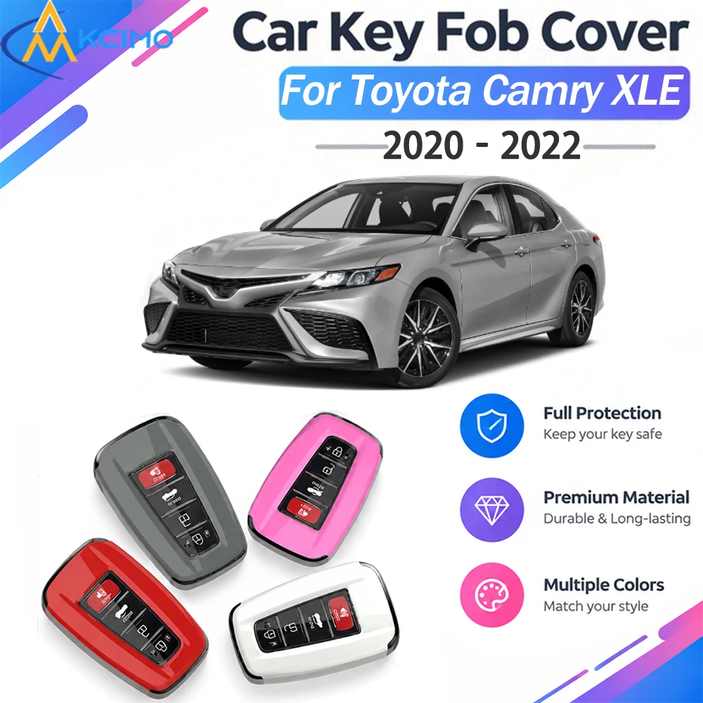 1Pc Car Key Fob Cover For Toyota Camry XLE 2020‑2022 Smart Remote Key Case Full Protection Auto Key Shell Multiple Colors