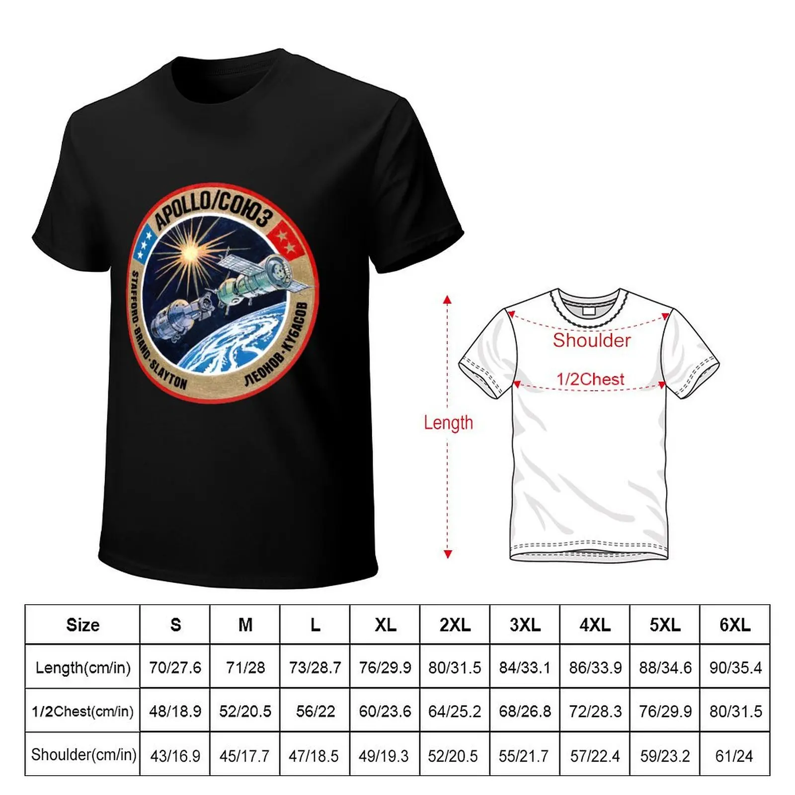 ASTP (Apollo–Soyuz Test Project) T-Shirt Art Pattern Printed Casual Top