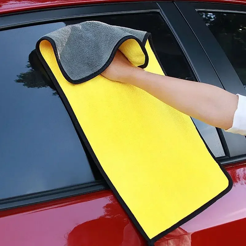 30X60cm Car Microfiber Cleaning Towels Thicken Double Layer Soft Drying Cloth Towel Car Care Detailing Towel Wash Rags