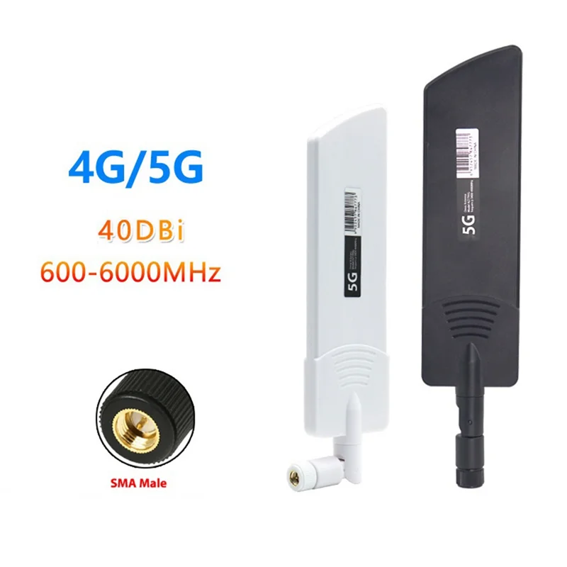 1PCS 5G/3G/4G/GSM Full Band Omni Wireless Smart Meter Router Module Gain 40DBi Antenna, Black SMA Male