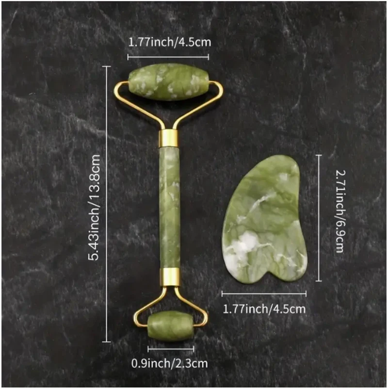 Natural Jade Scraping Board Roller Massager Law Tattoo Eye Beauty Bar Face Jade