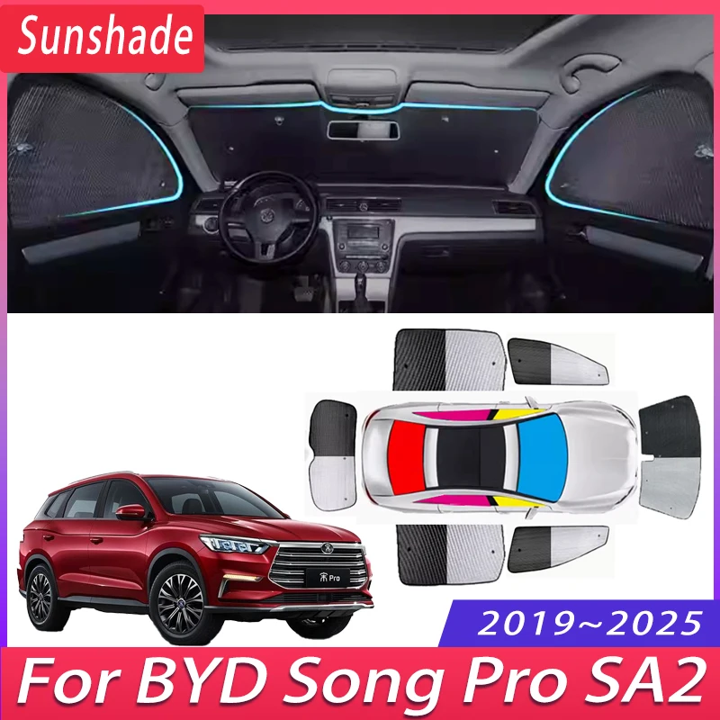 

Автомобильный солнцезащитный козырек для BYD Song Pro SA2 2019 ~ 2025 2020 2021 Автомобильная теплоизоляция солнцезащитный козырек для лобового стекла