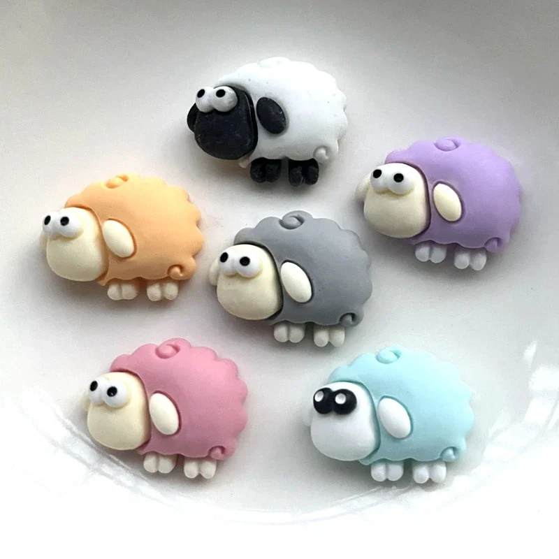 20Pcs Mini FlatBack Resin Cabochons Kawaii Sheep DIY Scrapbooking Embellishment Decoration Jewelry Necklace Hair Accessories