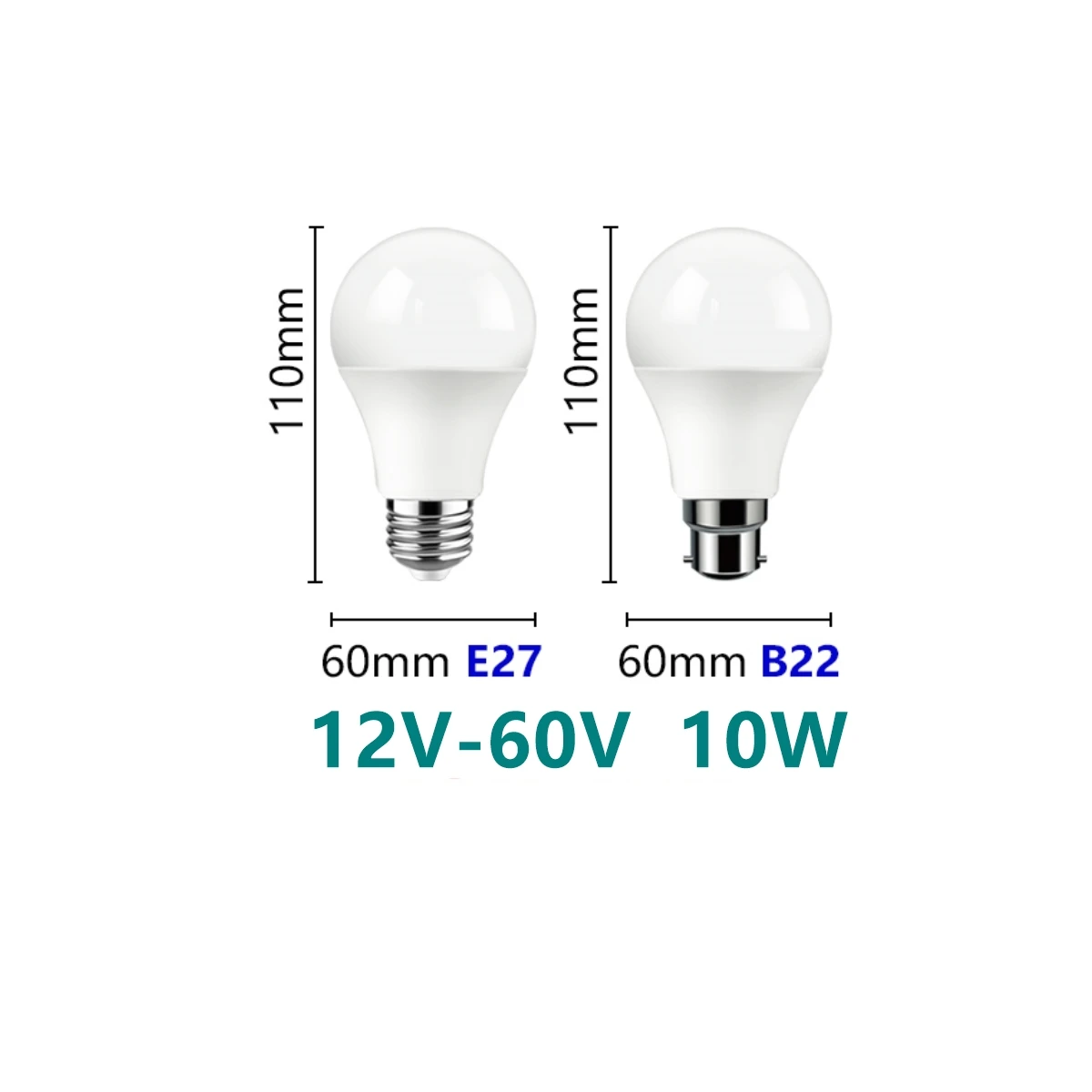 Imagem -05 - Levou Lâmpadas de Bulbo E27 B22 10w Bombilla para a Energia Solar Levou Luz Lâmpadas 12 Volts de Baixa Tensão da Lâmpada de Iluminação Peças Lote dc ac 12 V48v