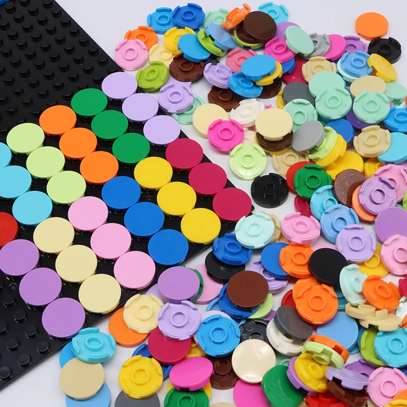 150/300 peças monta partículas 14769 blocos de construção telha plana redonda 2x2 tijolos finos suaves brinquedos infantis compatíveis com 4150