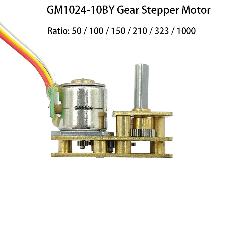 

5V 1024-10BY Gear Stepper Motor 2-Phase 4-Wire Mini Tiny 10mm Stepping Motor Full Metal Gearbox Inverted Shaft Precision Control