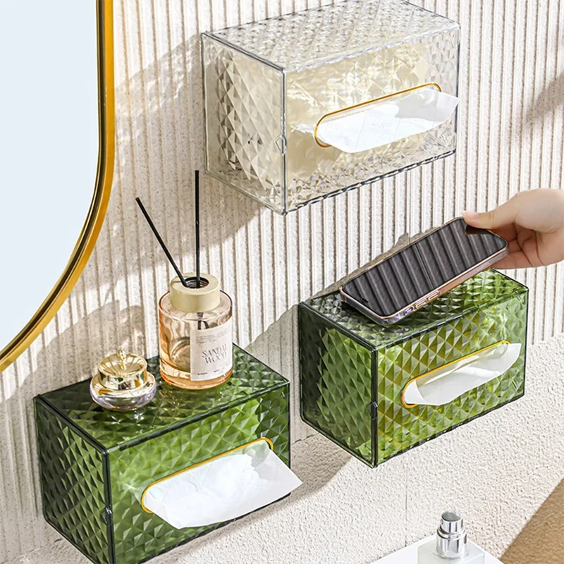 Household Tissue Box Transparent Desktop Tissue Box Pumping Paper Storage Box Living Room Dining Roo