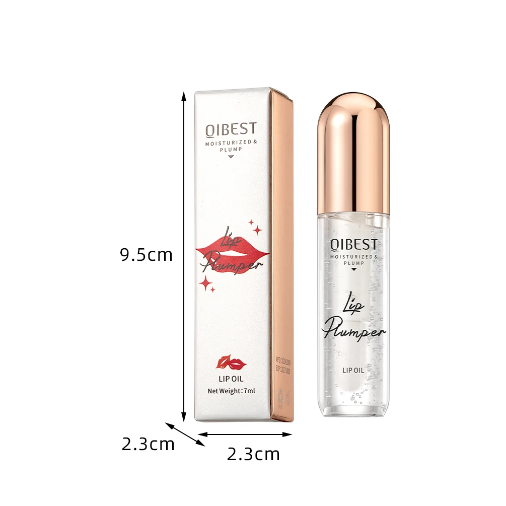 QIBEST リッププランパーオイルセラムインスタント持続ボリュームアップリップオイル修復リップ小じわセクシーなリップクリームメイクアップリップグロスティント