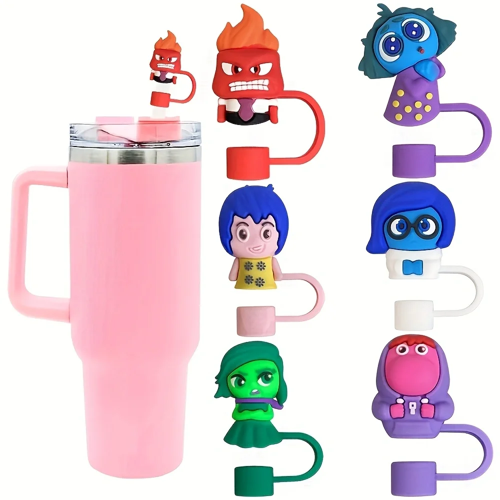 

6Pcs Reusable Flame Straw Cover Topper Lids, Fits 10mm/0.4 Inch Diameter Straws, Tumbler Cup Accessories Protective Cover.