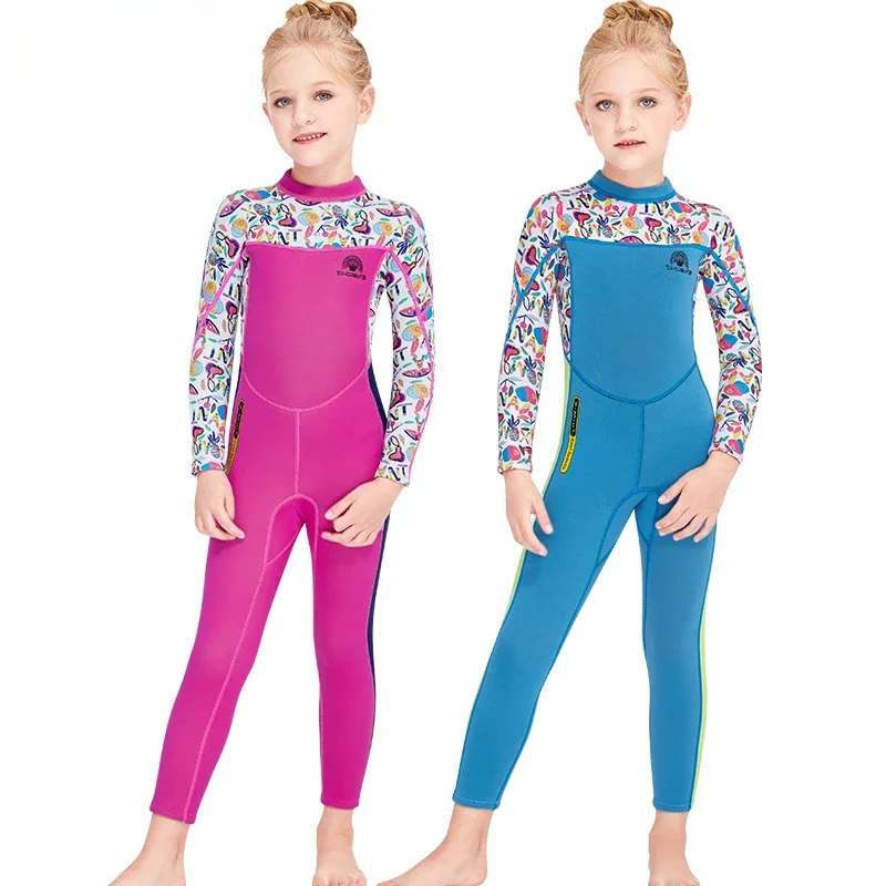 2.5mm Kids Wetsuit for Snorkeling and Surfing, Long Sleeve Full Body Thermal Swimwear for Children