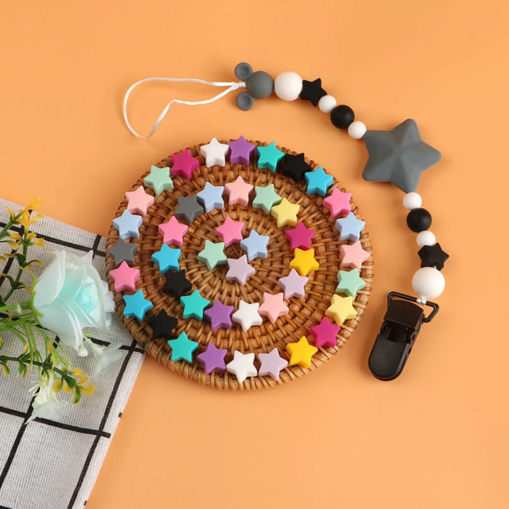 20 stücke Silikon Mini Solide Farbige Kleine Sterne Perlen Für Schmuck Machen Armband Halskette Ohrring Etc DIY Personalisieren Zubehör