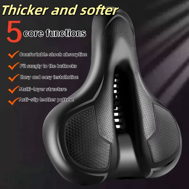 وسادة مقعد دراجة قابلة للتنفس، مقعد دراجة طريق ممتص للصدمات، معدات ركوب آمنة، مناسبة لكل من الرجال والنساء