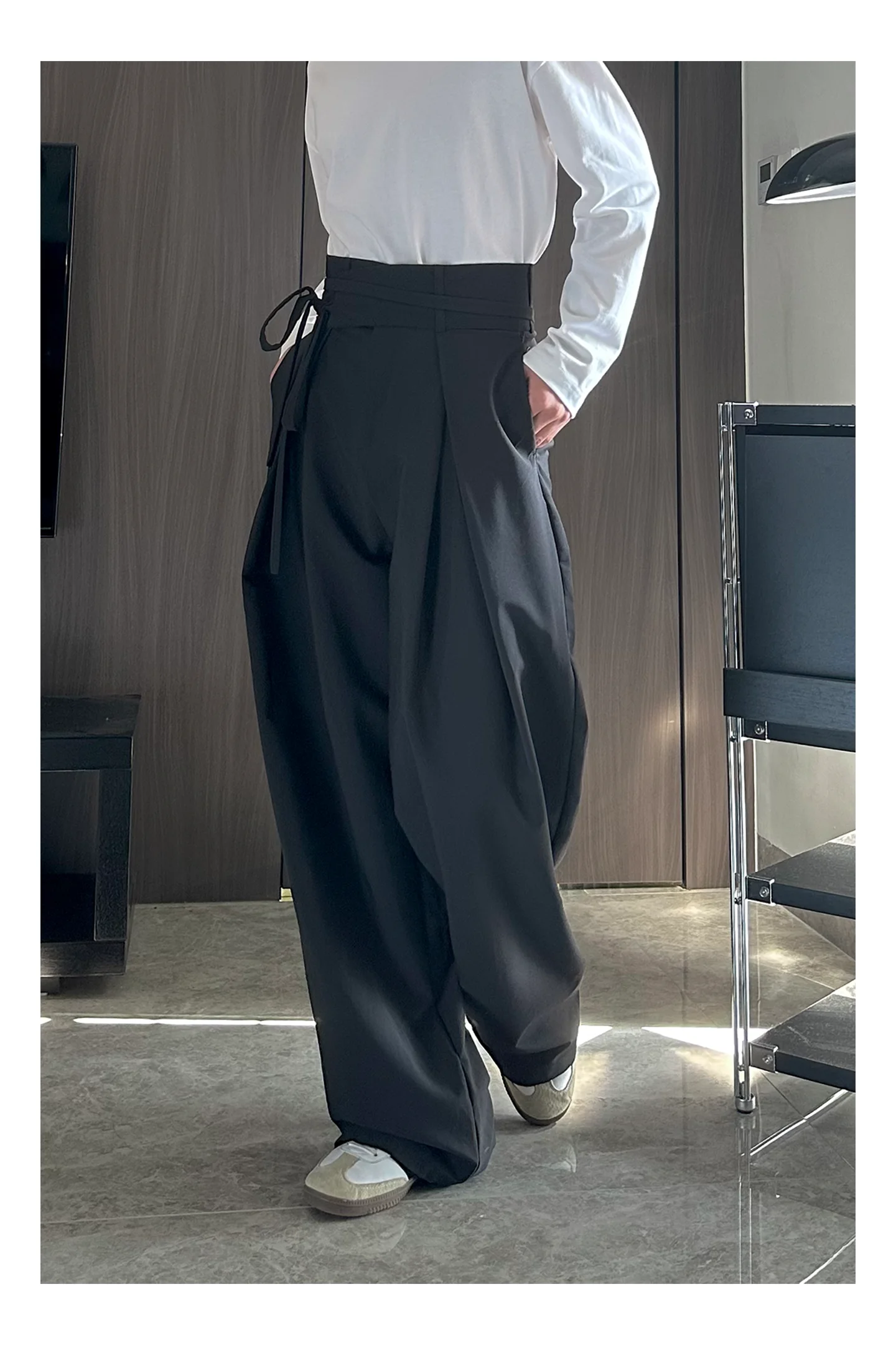 27-46 New Men Women's Clothing Design Inspired High Waisted Suit Pants Dance Performance Trousers Plus Size Costumes