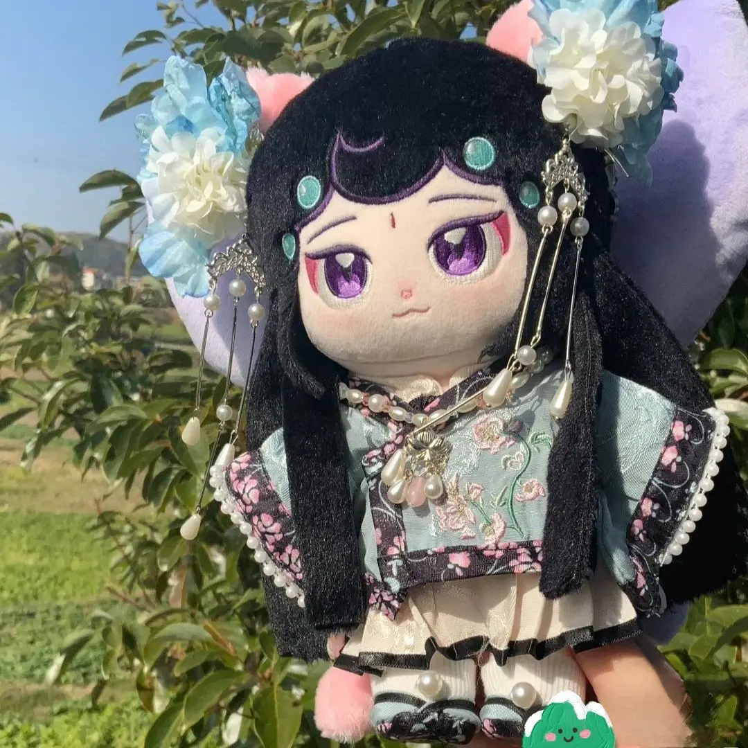 20 سنتيمتر أوبرا بكين القط Mingyue شياو تشينغ مو زي فستان القطن دمية دمية محشوة أفخم الكرتون لطيف تغيير حول لتقديم الهدايا