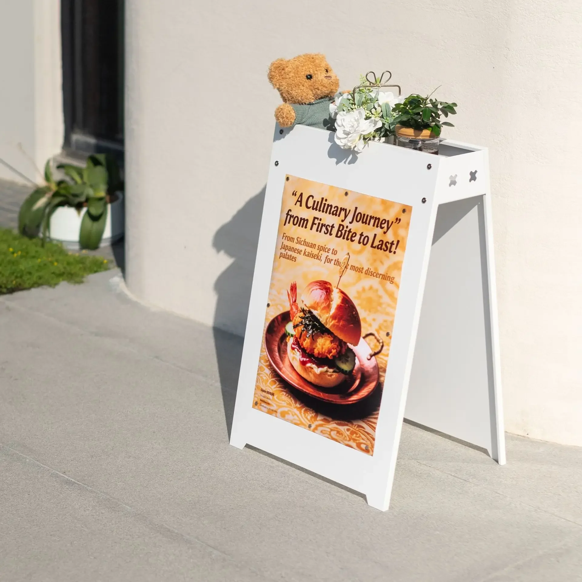 Poster display stand Floor-to-ceiling windproof movable outdoor vertical paint display stand