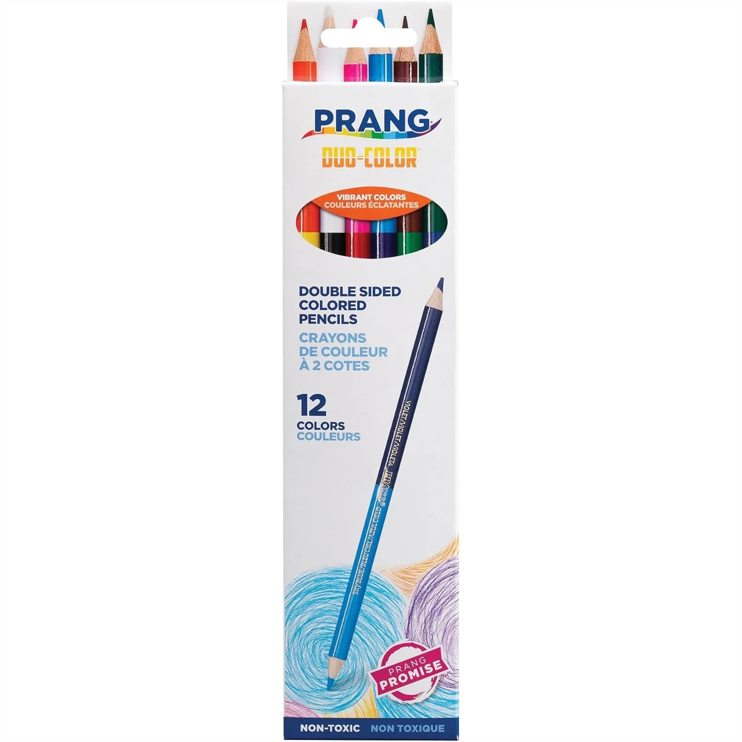 

Duo-Sided Colored Pencils 12 Count 24 Colors Flip for Easy Use Smooth 3mm Core Pre-Sharpened for Kids