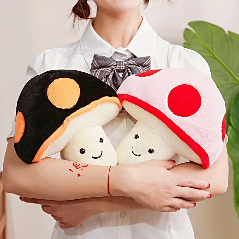 Fluffy Stuffed Poisonous Mushrooms Plush Doll Toy Lifelike Colorful Mushroom Prop Kids Baby Creative Gift Room Decoration
