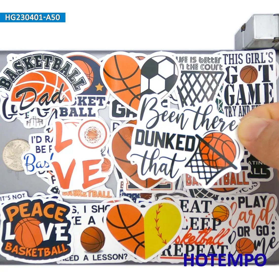 20/30/50Pieces Retro Fashion Funny Pattern Love Basketball Stickers for Kids Scrapbook Luggage Car Bike Phone Laptop Sticker Toy