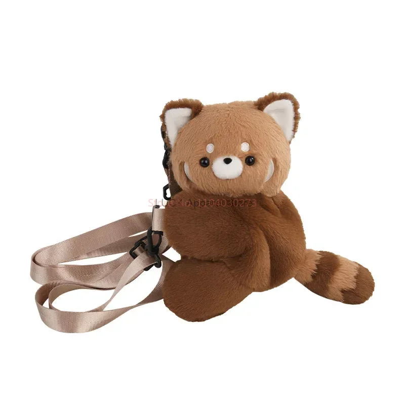 Little Panda Bag Cute Brown Panda Bag Male One Shoulder Backpack Female Doll One Piece Backpack Play Leisure Birthday Gift