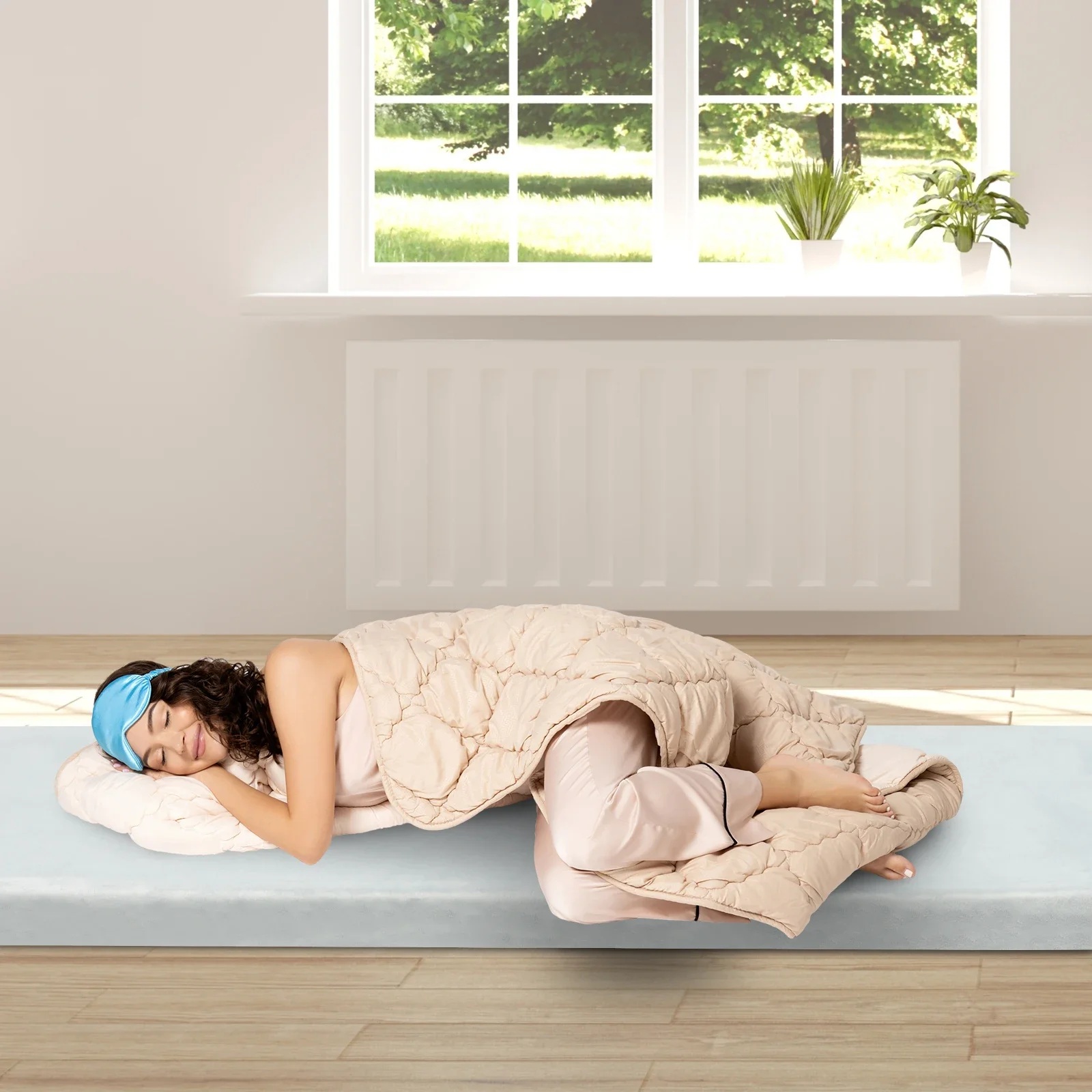 

75"D x 30"W x 2.5"H sleeping-mat for camping grey traveling or a car bed, tent-camping, guest bed, floor bed, sleeping mat
