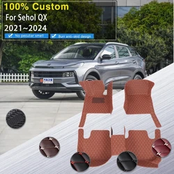 Car Floor Carpet For Sehol QX JAC JS6 Sei 6 ProSol QX 2021 2022 2023 2024 Leather Mats Foot Cover Floor Rug Car Accessories 2020