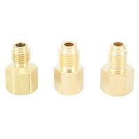 3pcs Vacuum Port Connection Adapter Air Conditioner Brass Adapter Long Service Life Strong Sealing Brass Anti Leakage for Home