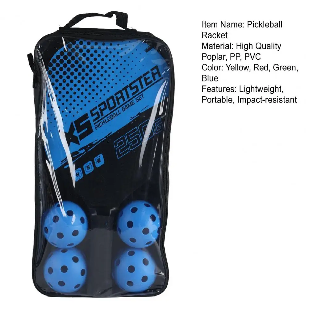 41 * 21 cm Pickleball Paddle Set 1 paar Pickleball Racket met 4 ballen en opbergtas Augurkbal Racket Indoor Outdoor Sport