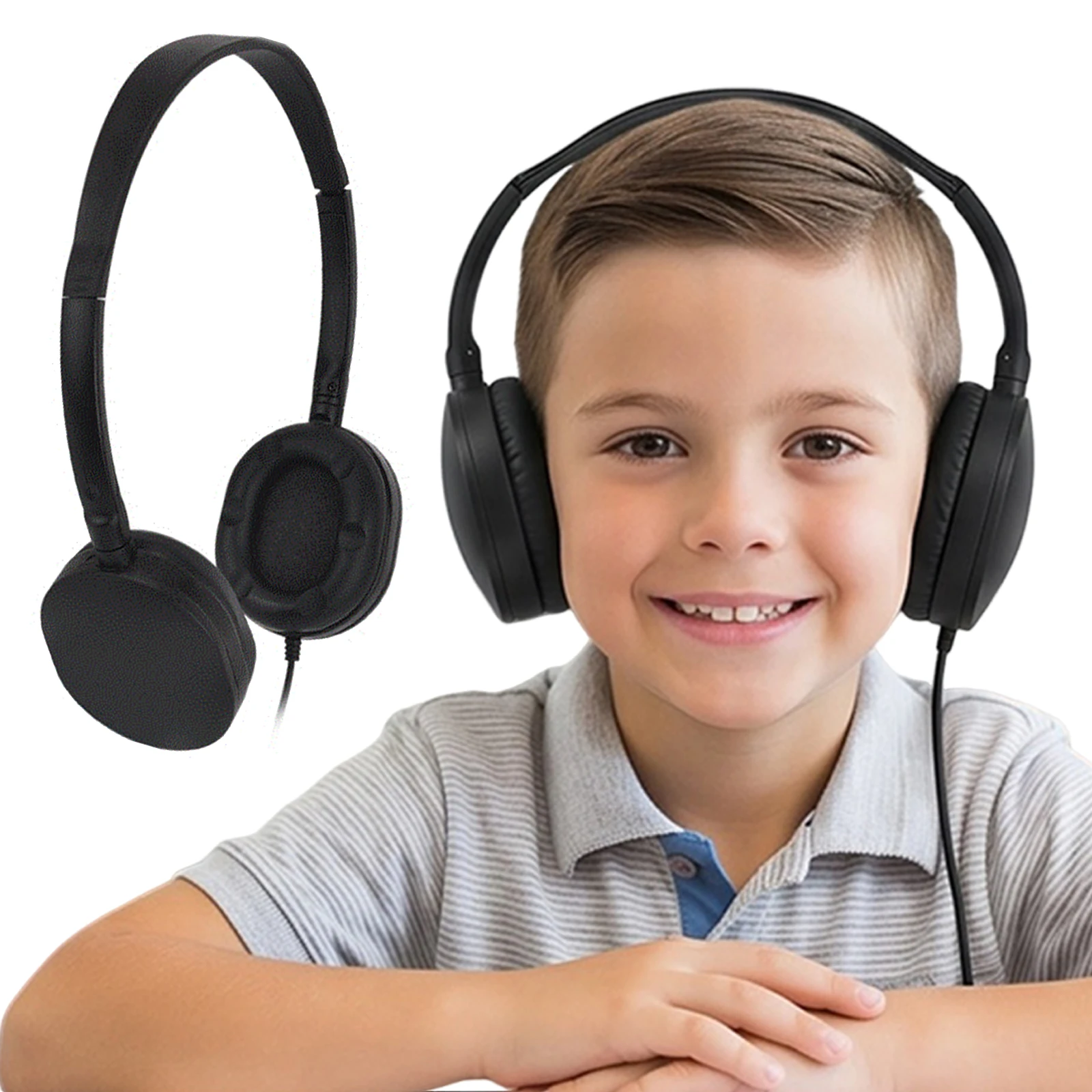 Wired Studio Headphones 32ω Mixing DJ Headphones Noise-Isolating Ear Cushions for Libraries/Museums/Learning/Standardized Tests