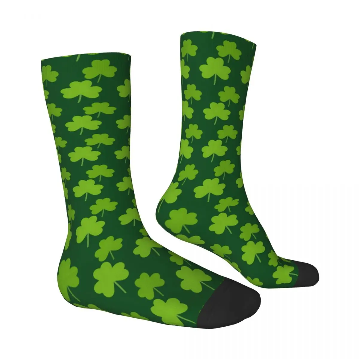 Shamrock-Calcetines antideslizantes para hombre y mujer, medias con estampado de hojas, estilo Harajuku, para ciclismo, para el Día de San Patricio, para otoño