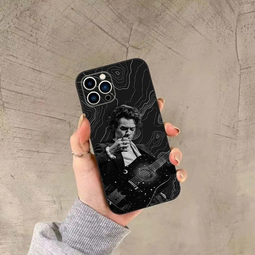 H-harry s-styles telefon esetben számára IPhone 15, 14, 13, 12, 11, Plus, -ért Maximilián, XS, X, XR, Az, Mali, 8, 7 Árverseny szilikon Ágcsernyő fedezze