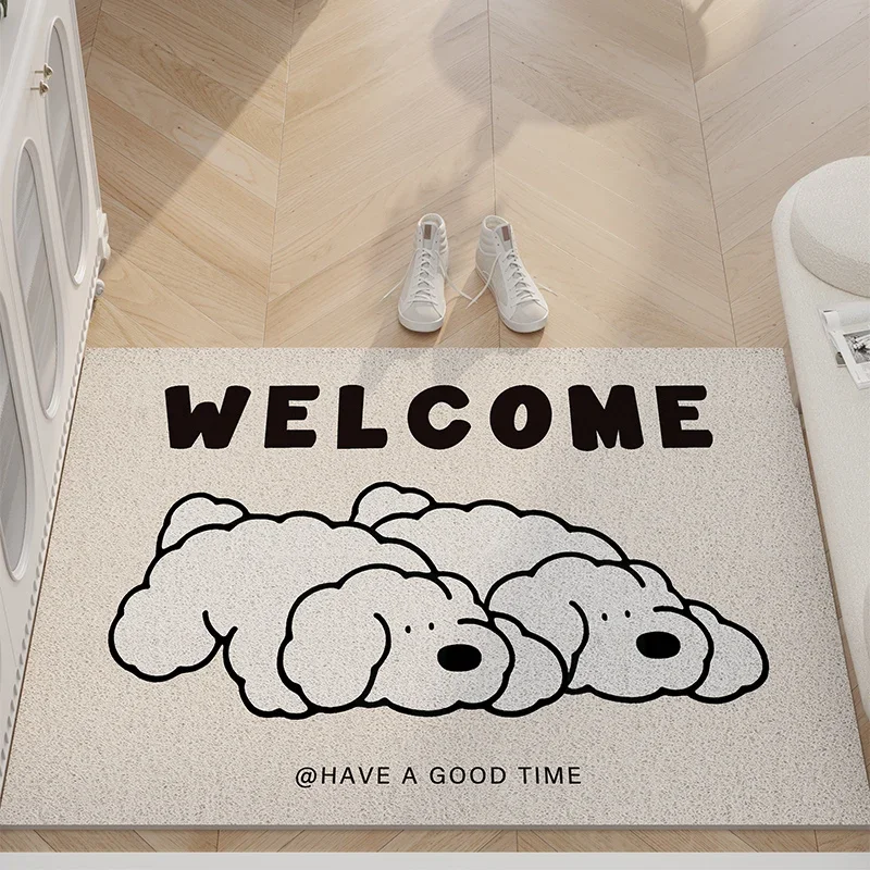 

Floor Mats Entry Gate Mat Cute Puppy Cartoon Non-slip Funny Home коврик Rugs PVC Carpet for Entrance Door 발매트 Kitchen Corridor