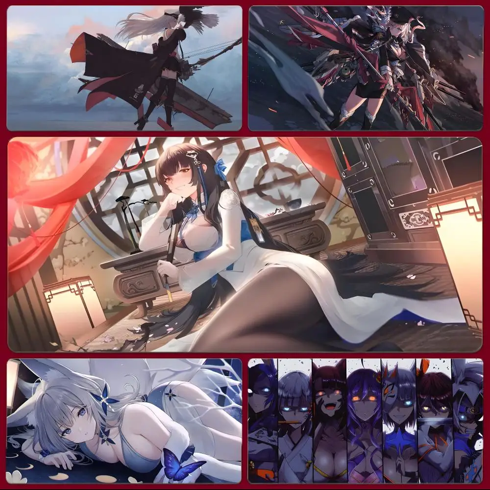 Game Shooter Azur Lane Mouse Pad Large Gaming Mousepad with Stitched Edges Thickened Desk Mat PC