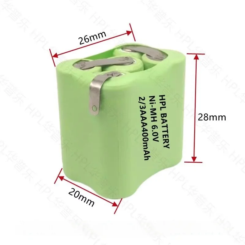 1cpe Ni-MH 2/3AAA 400 мАч 6 В аккумуляторная батарея фонарик сильный свет инструмент