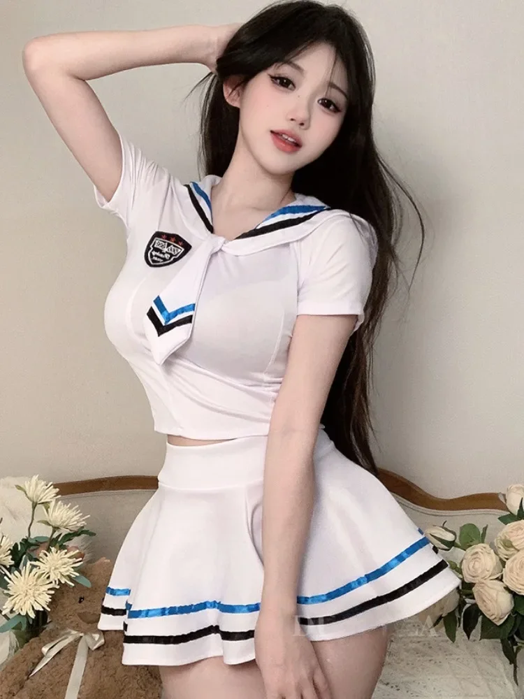 

cosplay Sailor Uniform Shorts Sets Sexy College Style Pure Desire Spicy Short Sleevess Tie Suit Collar Shorts Sets Charming